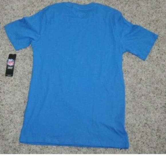 *Detroit Lions T-Shirt sz 18 NFL Blue Helmet Football Short Sleeve Crew Kids - Picture 3 of 3